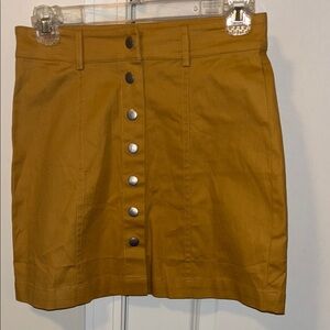 Stylish Mustard Button-Front Skirt
